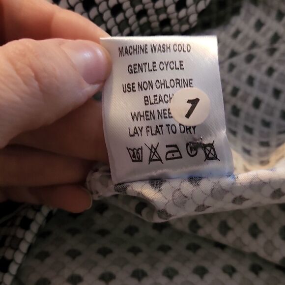 Bolufe Men's Size Large Gray Scallop Pattern Long Sleeve Button Down Shirt - Picture 6 of 6